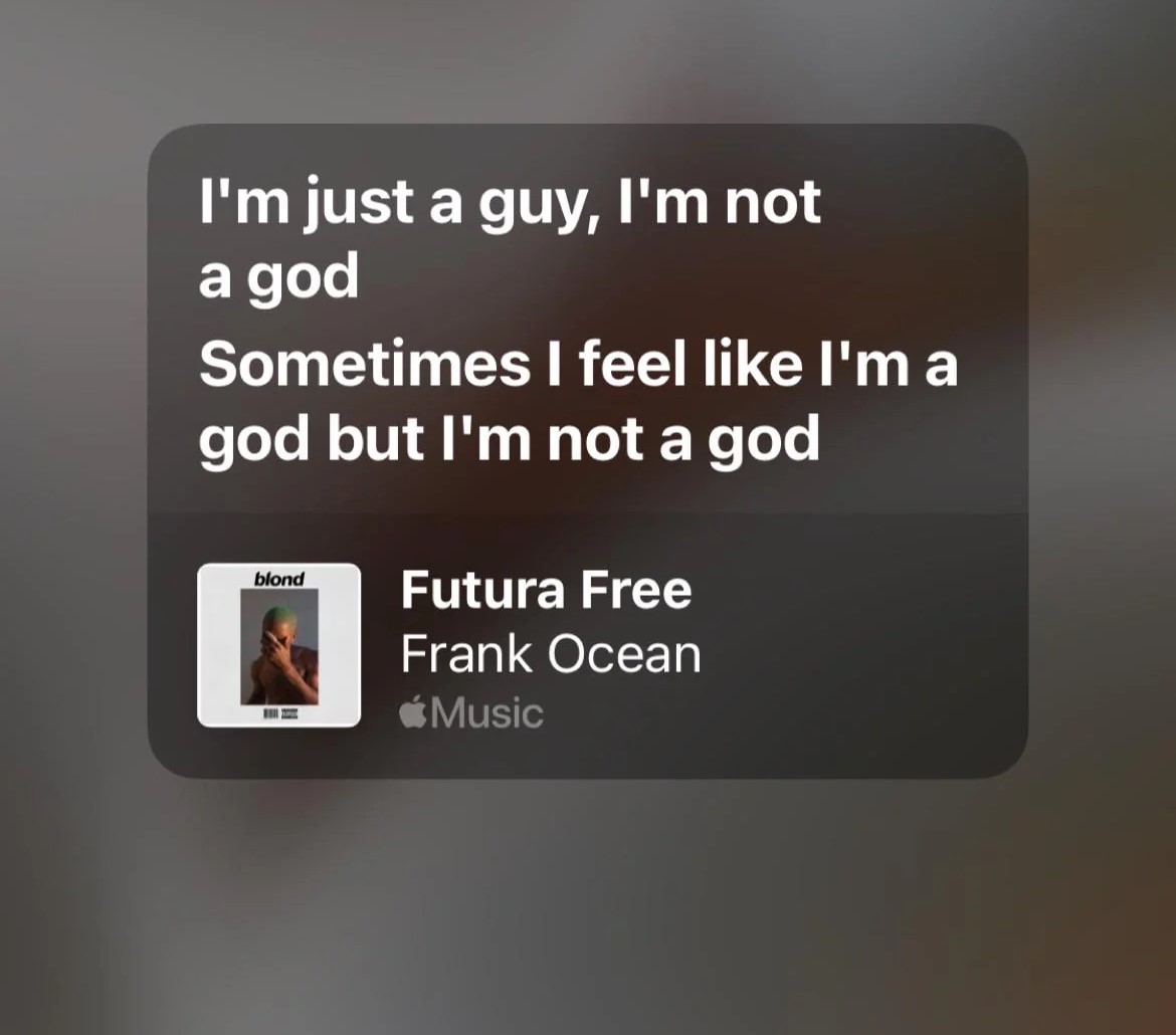 Frank Ocean "A screenshot of a tweet from Frank Ocean"